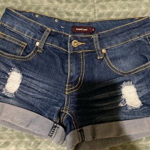 Dark jean short shorts